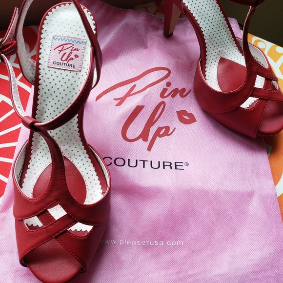 Pin Up Couture Shoes - NWOT Pin Up Couture Red Platform Heels